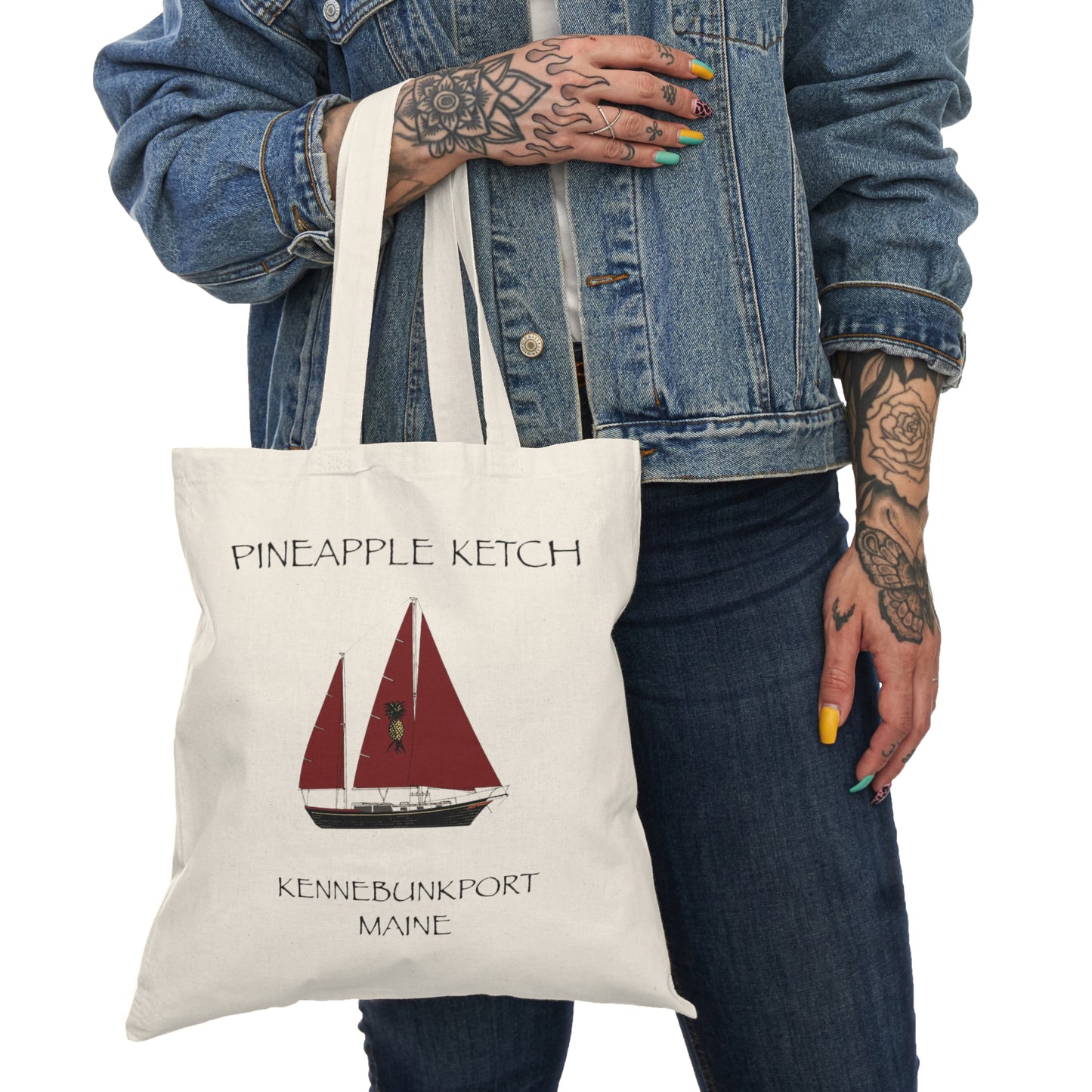 Classic Pineapple Design Cotton Tote